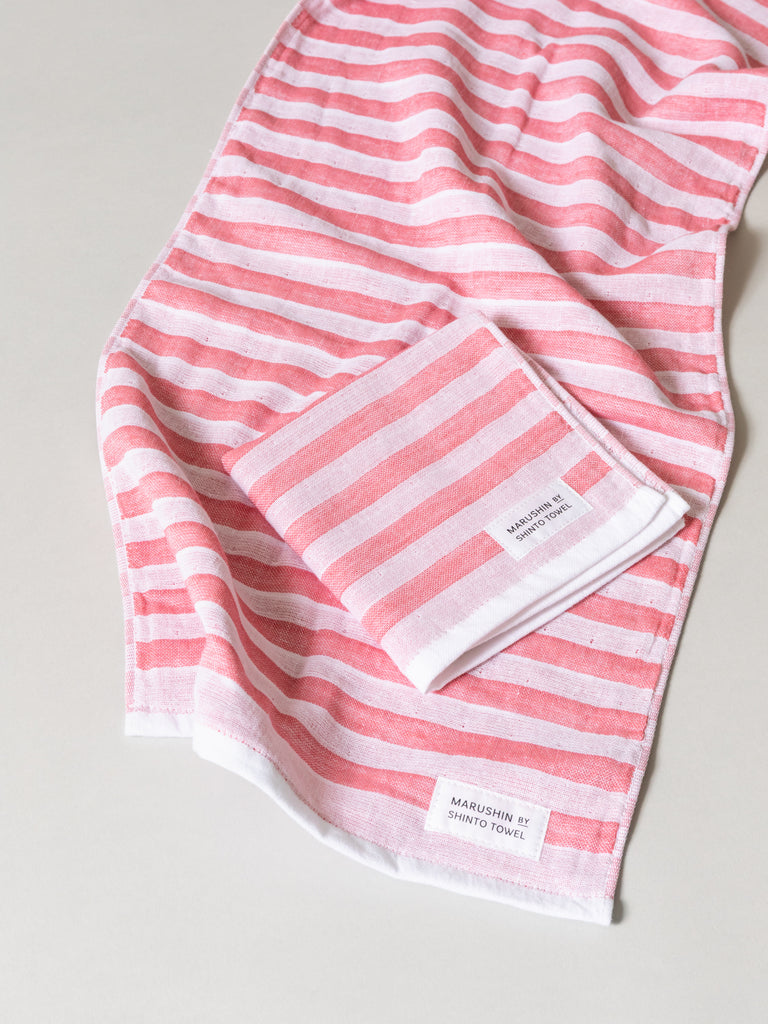 Shima Stripe Towel - C, Red
