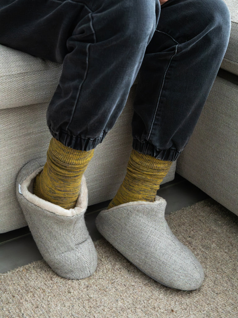 Shetland Wool Lined Room Bootie, Beige