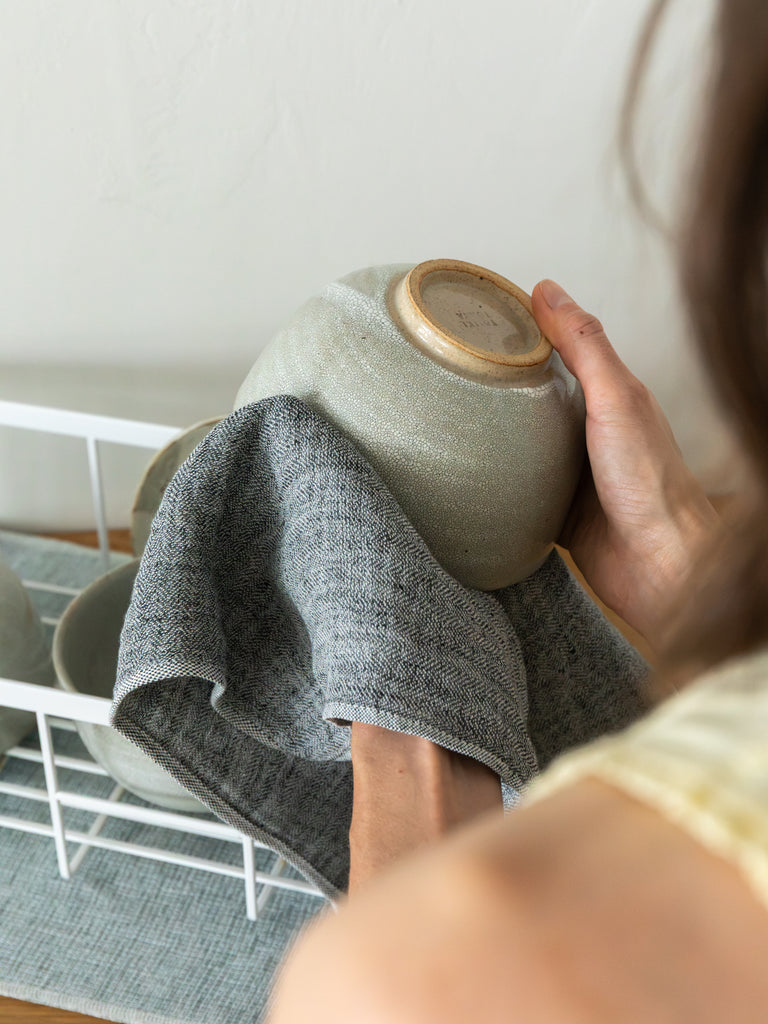 Cotton Linen Kitchen Towel, Charcoal