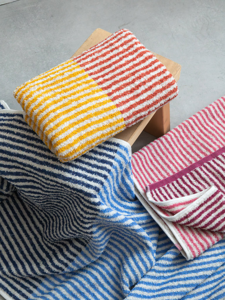 Hemp Stripe Towel, Blue