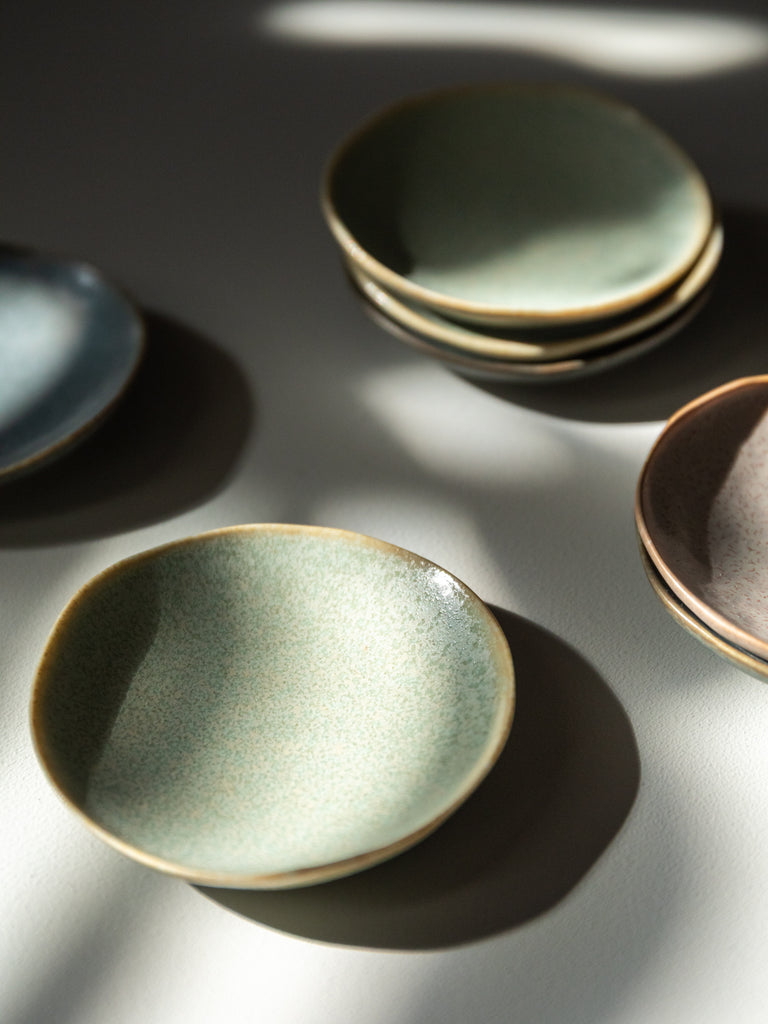 Porcelain Small Plate, Silver Green