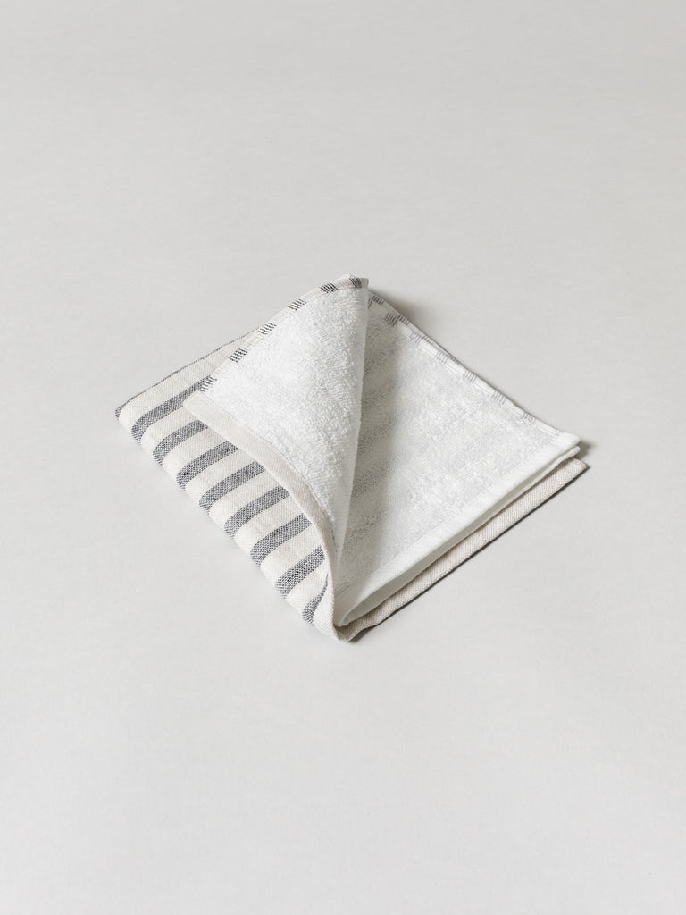 Linen Border Towel, Black