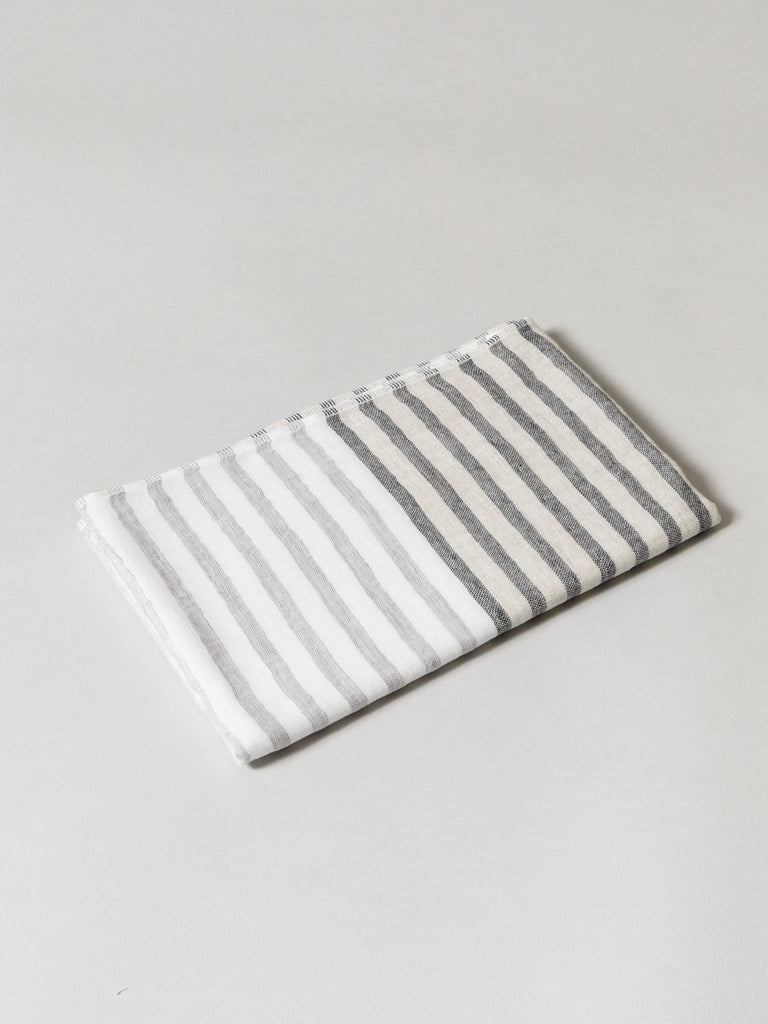 Linen Border Towel, Black