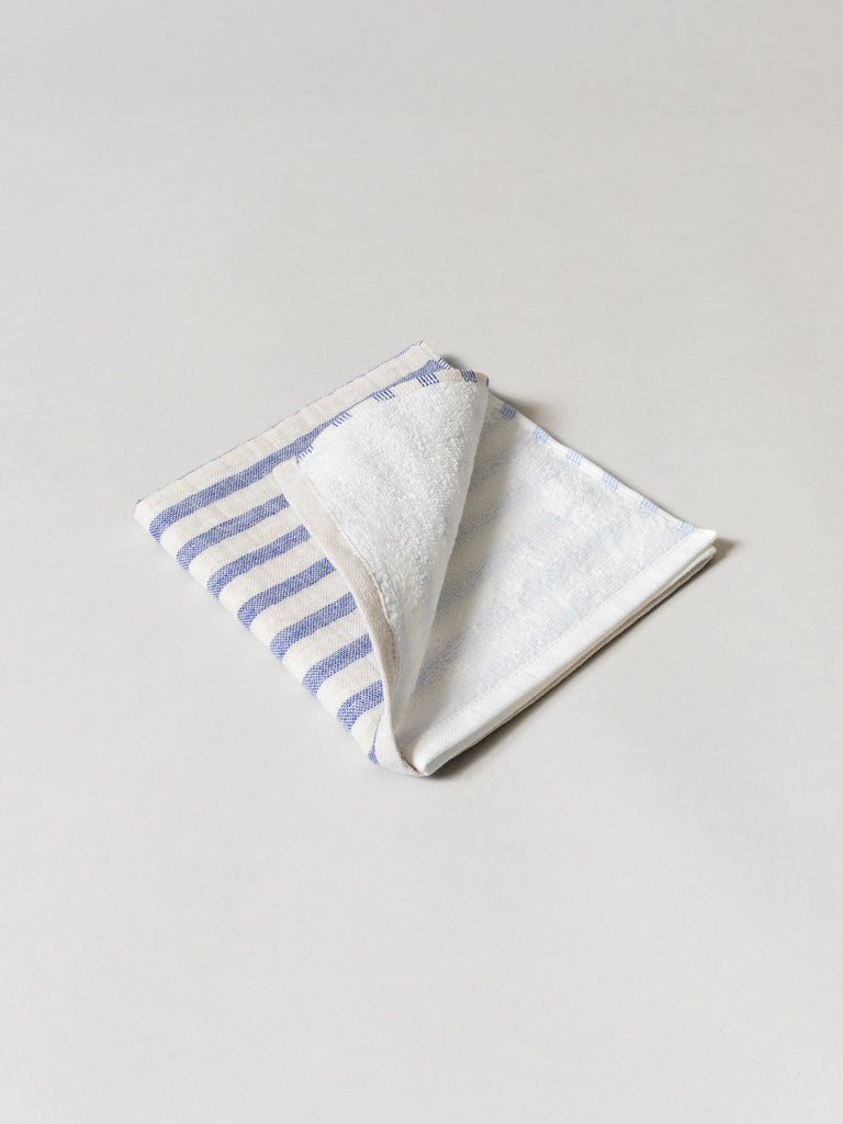 Linen Border Towel, Navy