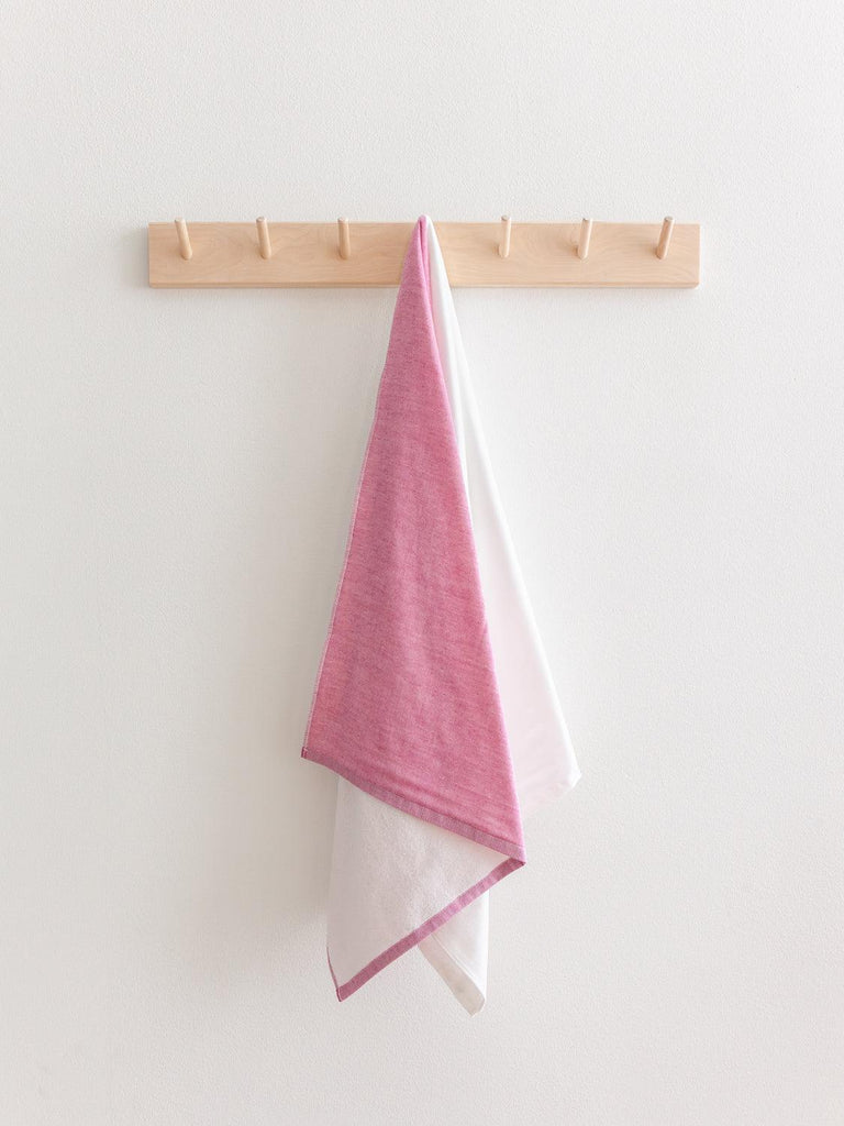 Two-Tone Chambray Towel, Pink 1