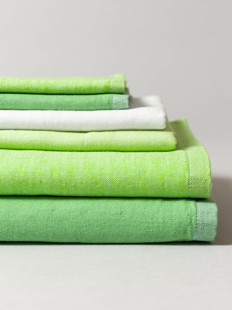 Two-Tone Chambray Towel, Green 1