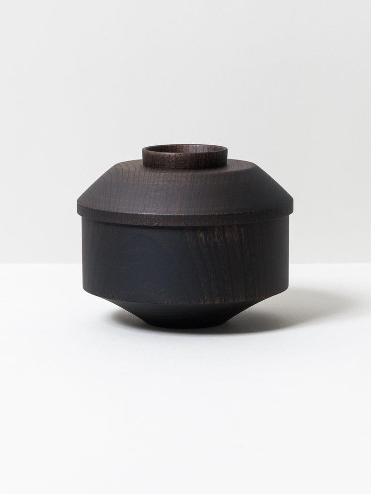 Tsumugi Wooden Bowl with Lid - Mentsuu (Black)