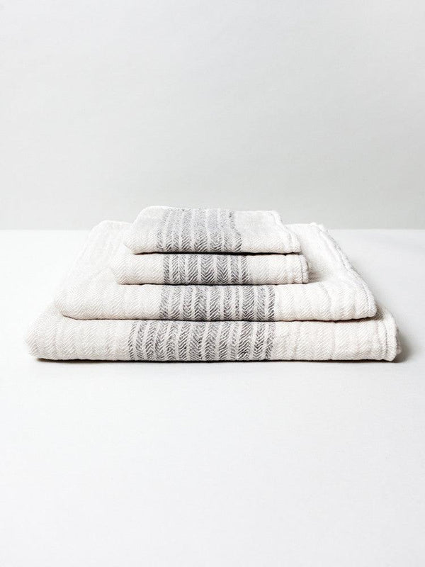 Morihata International Graph Cotton Japanese Bath Towels - Bamboo Charcoal, Hand Towel