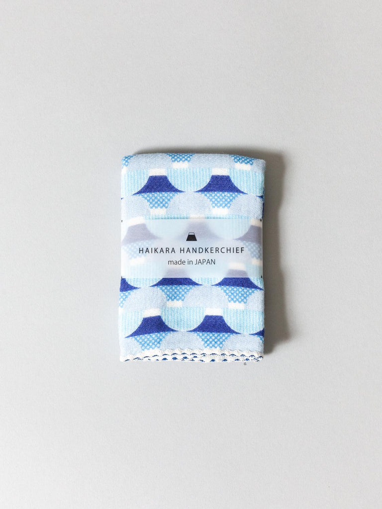 Haikara Little Handkerchief Pattern, Fuji Blue