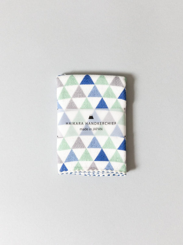 Haikara Little Handkerchief Pattern, Triangle Blue