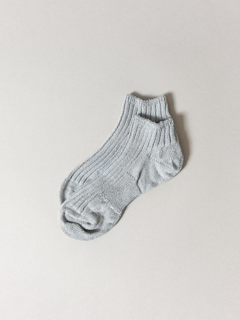 Sasawashi Ribbed Ankle Socks, Grey