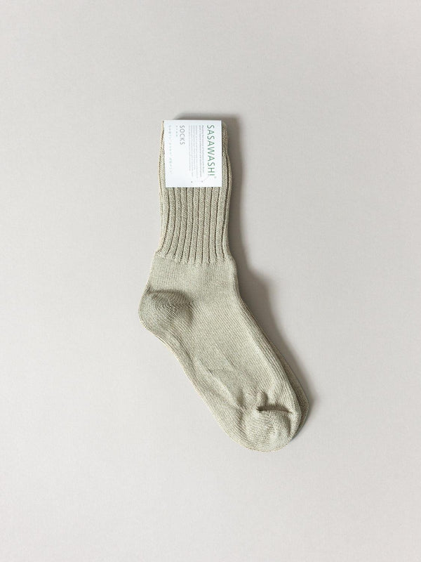 Sasawashi Ribbed Socks, Sand